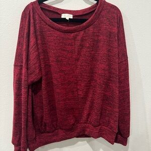 Red Marled Long Sleeve Sweater Size XL by perfect peach